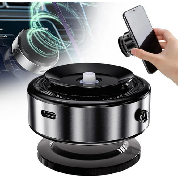 360° Rotatable Car Magnetic Phone Holder, 2025 New 360 Foldable Phone Holder, Electric Vacuum Magnetic Car Phone Mount, Magnetic Suction Phone Mount for Car Gym Mirror Smooth Surfaces (Silver)