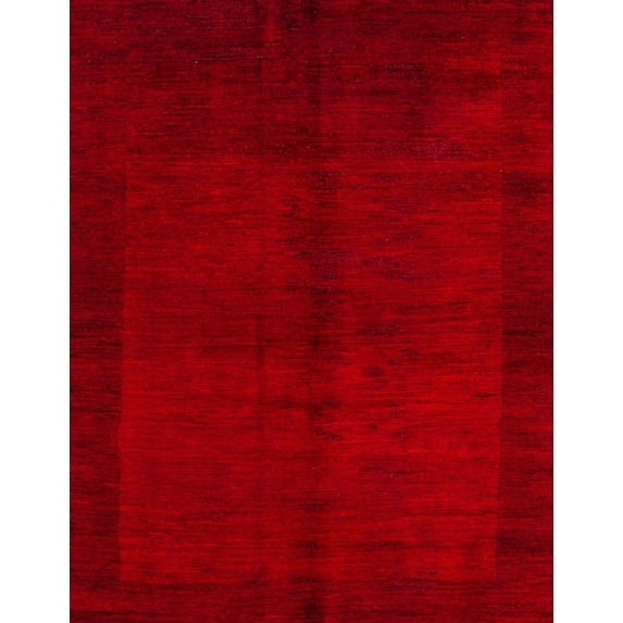 Ahgly Company Machine Washable Indoor Rectangle Abstract Red Area Rugs, 4' x 6'