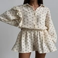 thumbnail image 3 of PENGXIANG Chemise à Manches Longues à Col Roulé + Short pour Femme, 3 of 9