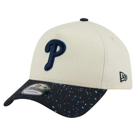 Men's New Era  Cream Philadelphia Phillies Speckle A-Frame 9FORTY Adjustable Hat
