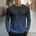 thumbnail image 2 of Dagugfen Mens Tops Summer Long Sleeve Crew Neck Fitted Comfy Gradient Color Casual Tee Shirts Fashion, 2 of 5