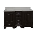 thumbnail image 4 of KBC Nantucket 60" Wood Double Bathroom Vanity w/ Quartz Stone in Chocolate, 4 of 8