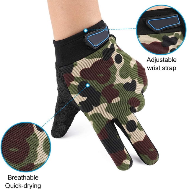 Guantes de ciclismo para niños Sin clip Guantes deportivos para niños Guantes transpirables para montar en bicicleta para pesca Ciclismo Escalada Deportes al aire libre