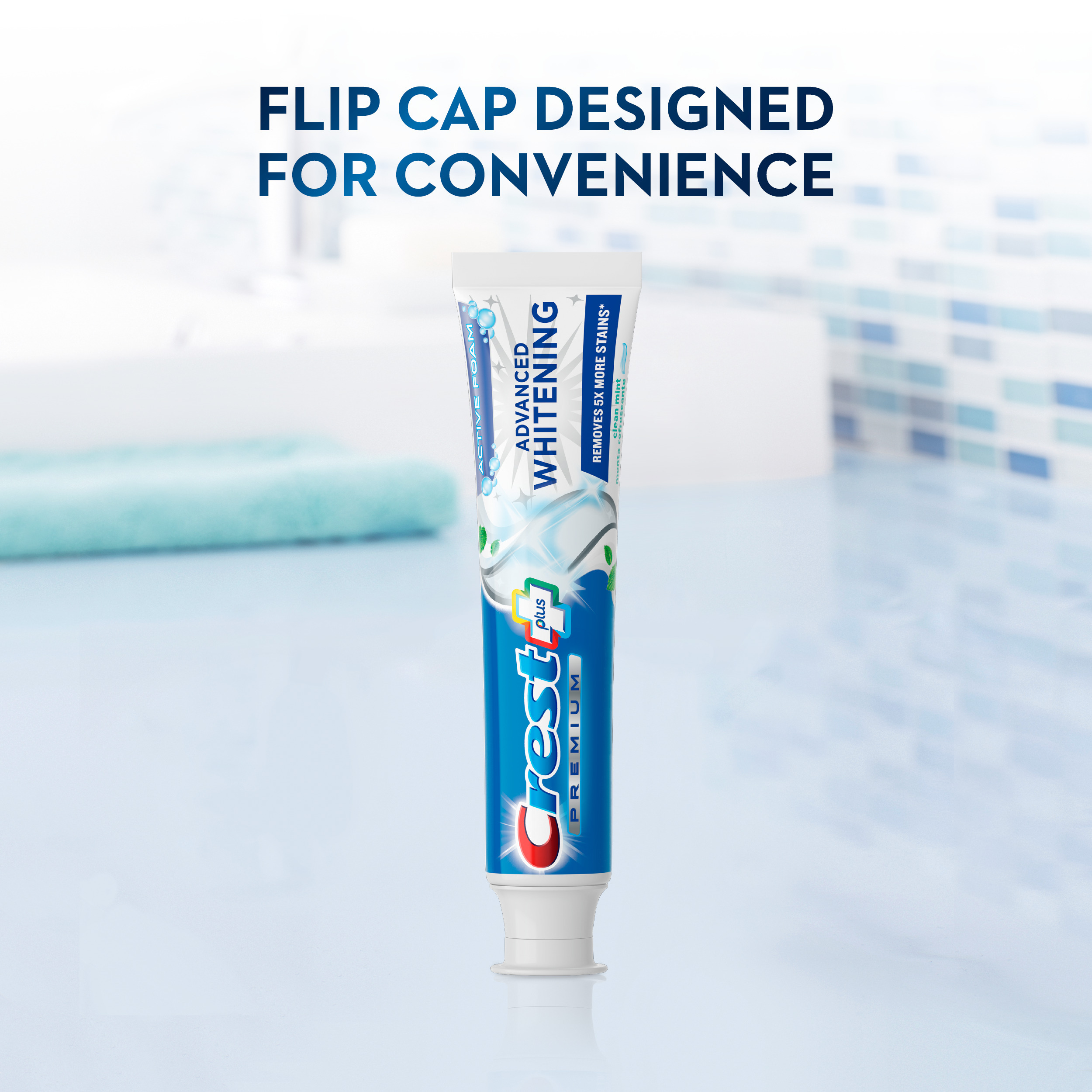 Crest Premium Plus Advanced Whitening Toothpaste, Mint, 5.2 oz, 3 Pk - image 5 of 8