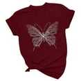 thumbnail image 4 of Sakmal Womens Tops Under $5 Short Sleeve Crew Neck Graphic Butterfly T-Shirts Womens Shirts, 4 of 7