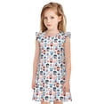 thumbnail image 1 of Balery Nautical And Pirate Owls Camisón de princesa para niñas, pijama de algodón con mangas abullonadas, suave y bonito.-Small, 1 of 6