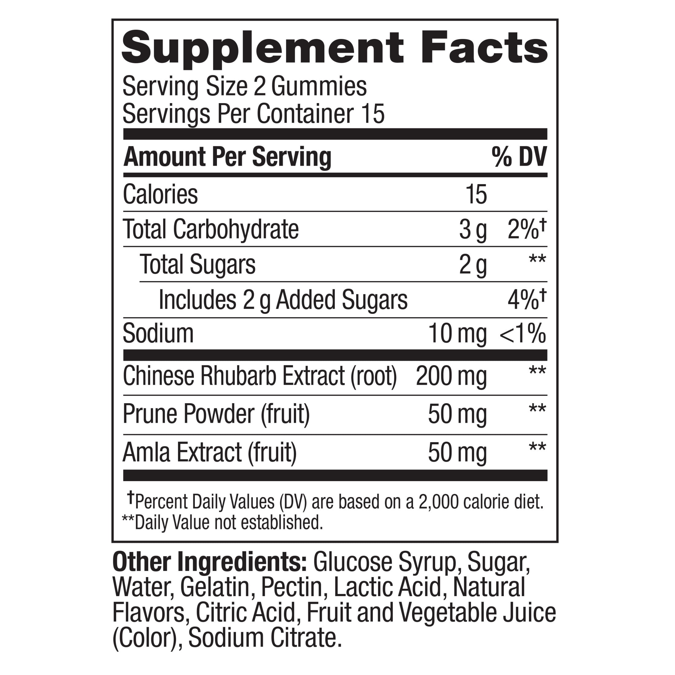 OLLY Keep it Movin, Occasional Constipation Gummy Supplement, Laxative Herb Rhubarb, 30 Count