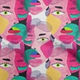 thumbnail image 1 of oneOone Rayon Medium Pink Fabric Abstracts Dress Material Fabric Print Fabric By The Yard 56 Inch Wide, 1 of 5
