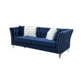 thumbnail image 5 of 3-Seater Sofa, Modern Velvet Lounge Couch Sofa with Three Pillows, Deep Tufted Button Luxury Sofa with Acrylic Feet for Living Room, Bedroom and Apartment, 5 of 9
