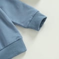 thumbnail image 4 of Zehjuhan Toddler Baby Solid Color Sweatshirt Outfit Long Sleeve Pullover Drawstring Pants Casual Fall Winter Blue，3-6M, 4 of 7
