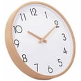 thumbnail image 5 of Reloj literario de madera maciza de barrido silencioso, diseño simple, reloj de madera nórdico, reloj de pared de madera UNOIU, 5 of 5