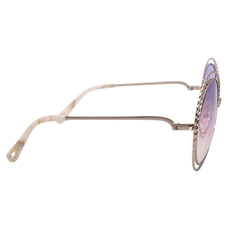 Chloe 58mm Round Gold Sunglasses Chloe CE 114SD Metal Womens Round Sunglasses Gold 58mm Adult  main image 4