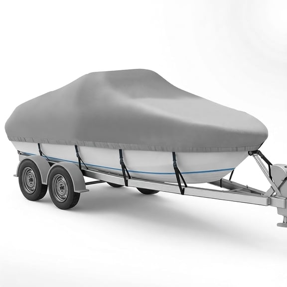 Trailerable Boat Cover 600D Oxford | 20'-22' Heavy Duty Waterproof Boat Cover with Storage Bag & Tightening Strap | Fits V-Hull, Fish&Ski, Tri-Hull, Pro-Style, Fishing, Runabout, Bass Boats