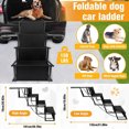 Large Folding Dog Ramp NonSlip Stair Pet Steel Ladder Steps for Car