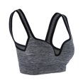 thumbnail image 4 of Mujer Yoga Fitness Stretch Entrenamiento Camiseta sin mangas Chaleco sin costuras Sujetador deportivo acolchado inalámbrico (Negro L), 4 of 5
