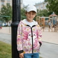 thumbnail image 4 of Xixirimido Pink Axolotl Daisy Flower Printed Kids Hoodies for Boys Girls Zip Up Hoodie Sweatshirt 3D Graphic Long Sleeve Pullover Top with Pocket for Fall Winter for 14-16 Years, 4 of 7