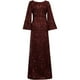 thumbnail image 3 of Vestido de noche, vestido ajustado de lentejuelas con mangas acampanadas., 3 of 5
