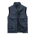 thumbnail image 3 of Bcfgryg Men's Solid Colour Outdoor Sports Casual Style Lightweight With Pockets Workwear Vest Jacket Lightweight Men's Vest, 3 of 4