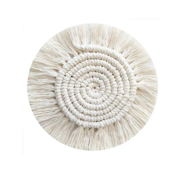 Dusknt Dog Fleece Rope Teaser Toy Clearance! Boho Style Handmade Macrame Made Of Cotton Creamy White, Free Shipping