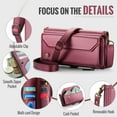 thumbnail image 4 of TECH CIRCLE Crossbody Wallet Case Compatible with Samsung Galaxy S25 5G RFID Blocking Card Holder Soft PU Leather Magnetic Snap Shoulder Strap Zipper Pocket Case for Galaxy S25,Winered, 4 of 12