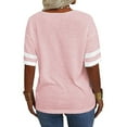 thumbnail image 2 of Plus Size Women Striped Short Sleeved V-neck Casual Simple T-shirt Tops, 2 of 4