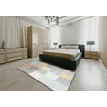 thumbnail image 5 of Ahgly Company Machine Washable Indoor Round Contemporary Dark White Beige Area Rugs, 4' Round, 5 of 7