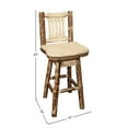 thumbnail image 2 of Glacier Country Collection Barstool w/ Back & Swivel w/ Upholstered Seat, Buckskin Pattern, 2 of 4
