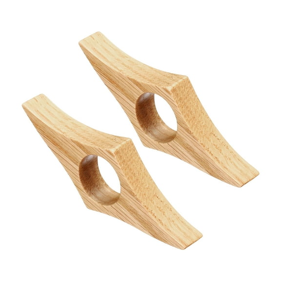 Uxcell 0.8" Thumb Book Page Holder Handmade Oak Bookmark Book Opener Page Holders Style 2, Brown 2 Pack