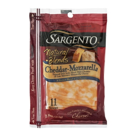 Sargento Natural Blends Cheddar-Mozzarella Cheese Slices - 11 CT