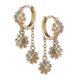 thumbnail image 4 of New 18k Gold Plated Tassels Small Hoop Earrings Moon Animal Copper--Star|Model code5947 Star, 4 of 5