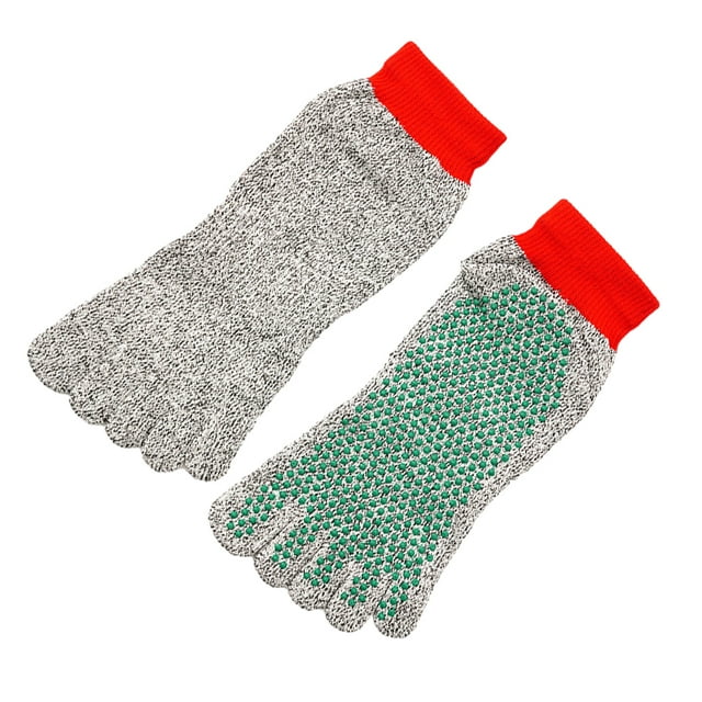 fastboy Blend Of Style And Safety Cut Resistant Socks For Yoga And Hiking Which Can Be Gray green red bind 1Set