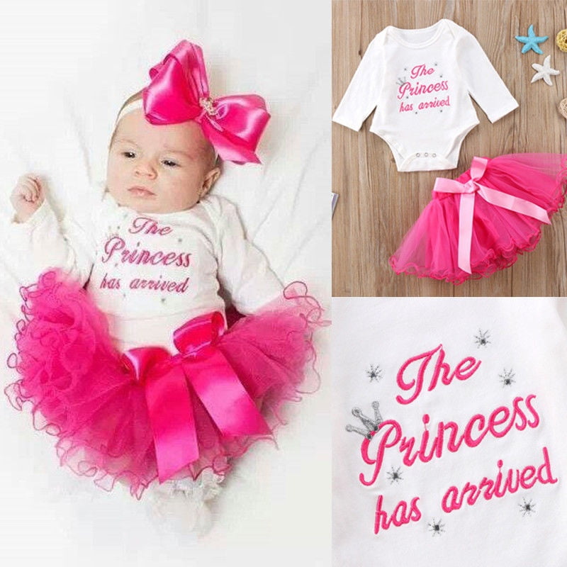 Newborn Baby Girls Floral Party Clothes Jumpsuit Romper Tutu Skirt Dress Outfits 
