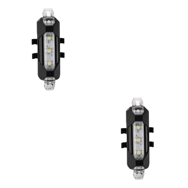 relayinert USB Bike Tail Light Bicycle Safety Cycling Reminding Rear Lamp Waterproof Taillight Wide Range Accessories Gear White 2Set