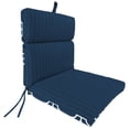 thumbnail image 5 of Jordan Manufacturing 44" x 22" Fandango Oceanic Blue Quatrefoil and Chestnut Oceanic Blue Stripe Reversible Rectangular Outdoor Chair Cushion with Ties and Hanger Loop, 5 of 11