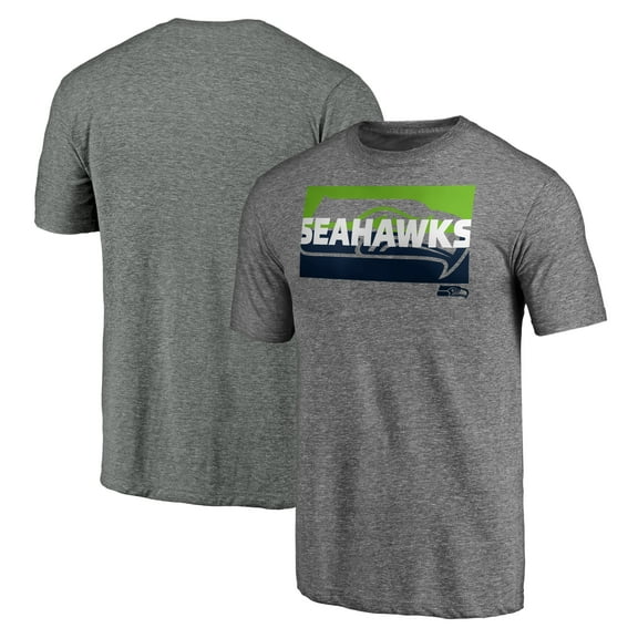 Men's Heather Gray Seattle Seahawks Square Off Tri-Blend T-Shirt