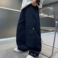 thumbnail image 3 of Fashionable Wide Leg Trousers For Boys Comfortable Loose Fit Long Pants Ideal For Big Kids And Teenagers Daily Casual Wear Tween Kids Summer Soft Comfy Trousers Y2K Streetwear Cute Teen Basic Pants, 3 of 7
