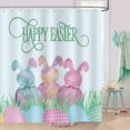 thumbnail image 6 of Happy Easter Shower Curtain 72 x 72 Inch Bunny Rabbit Lovely Colorful Eggs Decorative Bath Curtain Polyester Fabric Waterproof Bathroom Curtain with 12 Hooks, 6 of 6