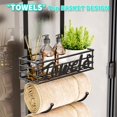 thumbnail image 4 of 9-Tier Over The Door & Wall Mount Towel Storage Organizer with Metal Shelf Basket for Small Bathroom, Camper, RV - Black, 4 of 8
