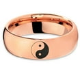 thumbnail image 2 of Tungsten Yin-Yang Band Ring 7mm Men Women Comfort Fit 18k Rose Gold Dome Polished Size 15, 2 of 4