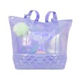 thumbnail image 1 of Bolsa Dama La Merced  Morado Tornasol Corte Tote Brillante Llavero Pompón, 1 of 5