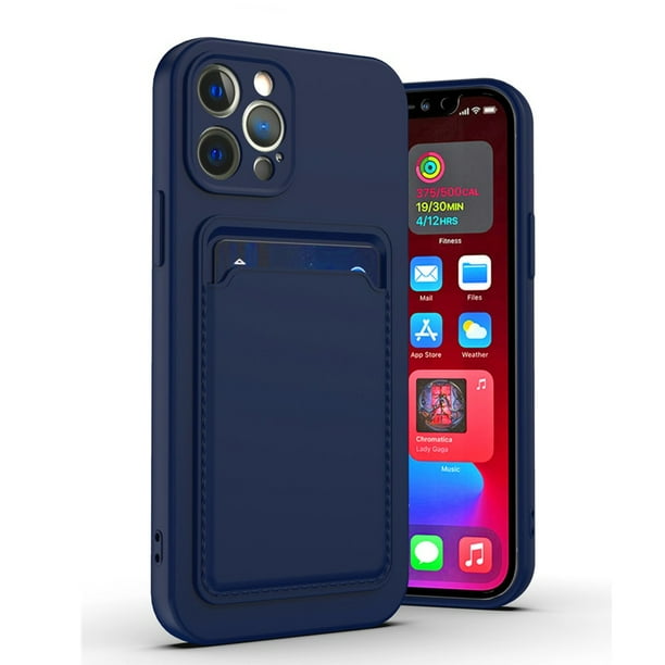 Funda tipo billetera de silicona líquida para iPhone 12 13 mini 11 14 Pro Max, funda con ranura para tarjetero para iPhone XR Xs 8 Plus, funda de bolsillo delgada Tan Jianjun unisex