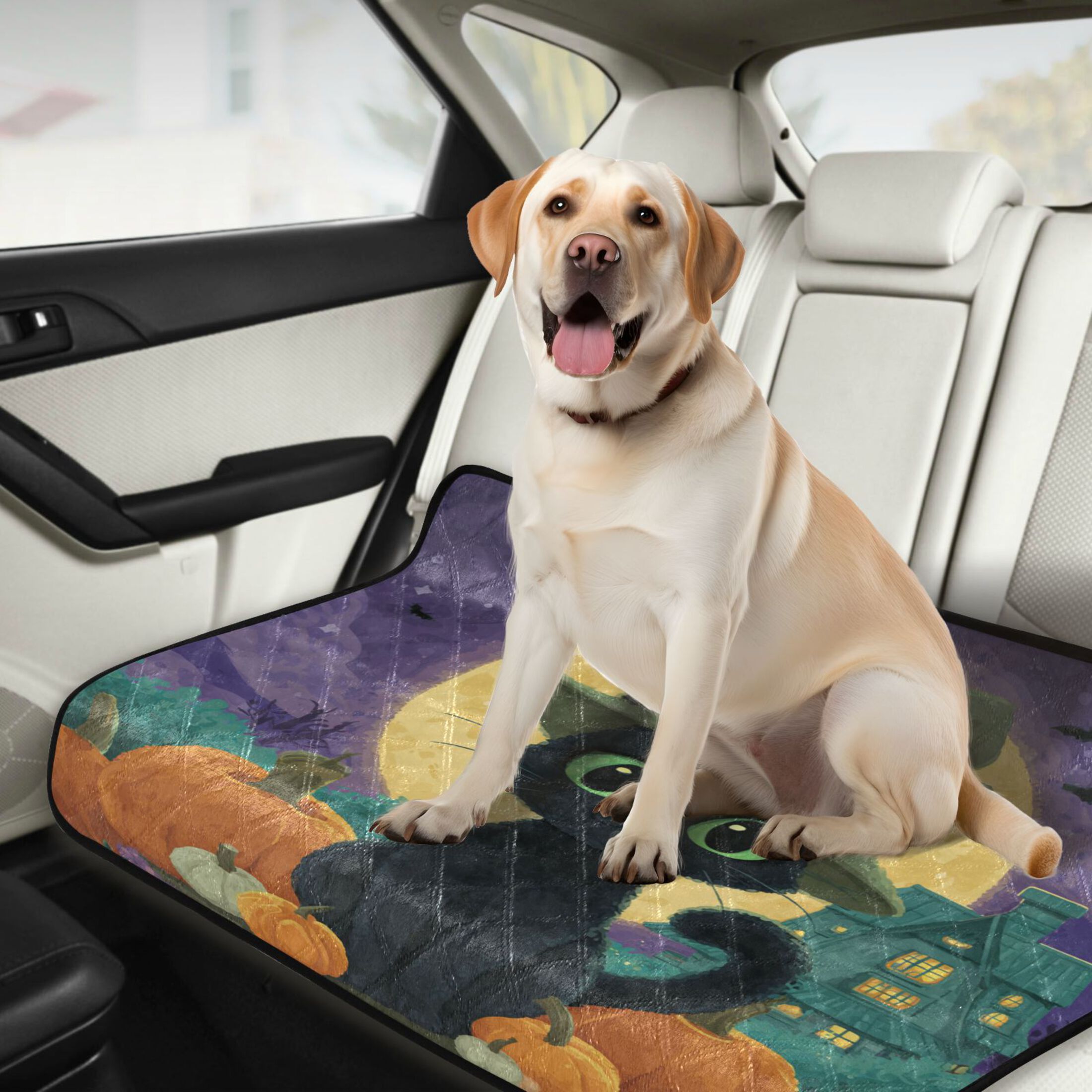 Qxltty Docile Black Cat Cat litter Pads Pet Set of 3 Diaper Mats Center Anti-leakage Layer Absorbent Soft and Comfortable