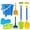 D-T6, variant on Sand Castle Building Kit for Kids Beach Toys Set with Bucket Shovels Molds Sand Timer Foldable Travel Sandbox Toys for Toddlers Ages 3-10 BPA-Free Plastic,C