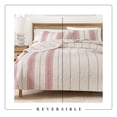 thumbnail image 4 of Striped Quilt Set - Lightweight, Soft, All-Season - 2-Piece Reversible Farmhouse Bedding Set (Twin / Twin XL, Cream / Red), 4 of 6