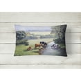 thumbnail image 2 of Carolines Treasures BDBA0350PW1216 Cows Drinking at the Creek Bank Fabric Decorative Pillow 12H x16W multicolor, 2 of 3