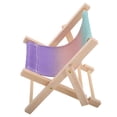 thumbnail image 3 of GOOHOCHY Pequeña silla de playa plegable con soporte para teléfono, modelo de mueble en miniatura para escritorio, soporte creativo para teléfono, soporte novedoso para el hogar., 3 of 8