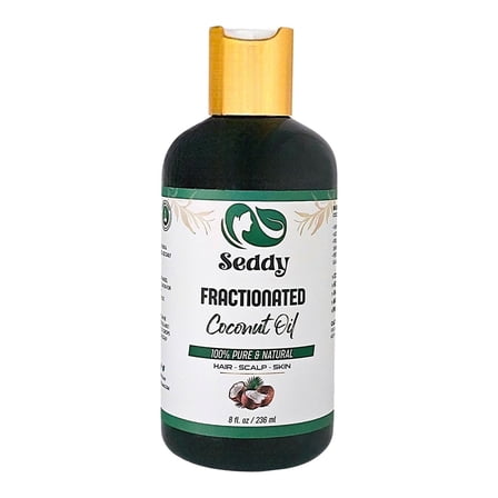 Seddy MCT Fractionated Coconut Oil - Unscented 100% Natural - Hexane Free - Premium Grade Daily Hydration Carrier Oil for Moisturizing Skin, Hair, and Body - 8 fl. Oz