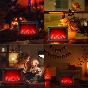 Fireplace Decorative Lantern , Fireplace Light LED Simulation Log Flame Effect , Touch Switch And Usb Powered Fireplace Lantern For Home Decor Indoor Christmas Ornament 3 Product