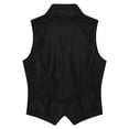 thumbnail image 6 of justHIGH Women's Faux Suede Vest Cowgirl Western Vest Leather V Neck Slim Fit Fashion Casual Waistcoat Top Black,S, 6 of 7