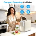 thumbnail image 2 of Auseo 18 lbs/24H Countertop Ice Maker Machine, 6 Bullet-Shaped Ice in 6 Min, Auto-Cleaning, White, 2 of 8